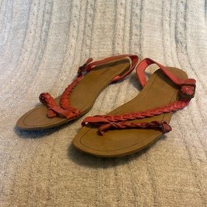 Pink braided sandal